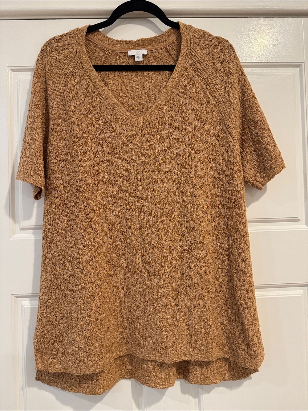 J. Jill Tan V-Neck Short Sleeve Knit Tunic
